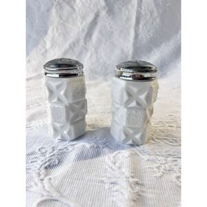 Vintage 1940's Milk Glass Westmoreland Salt And Pepper Shakers
